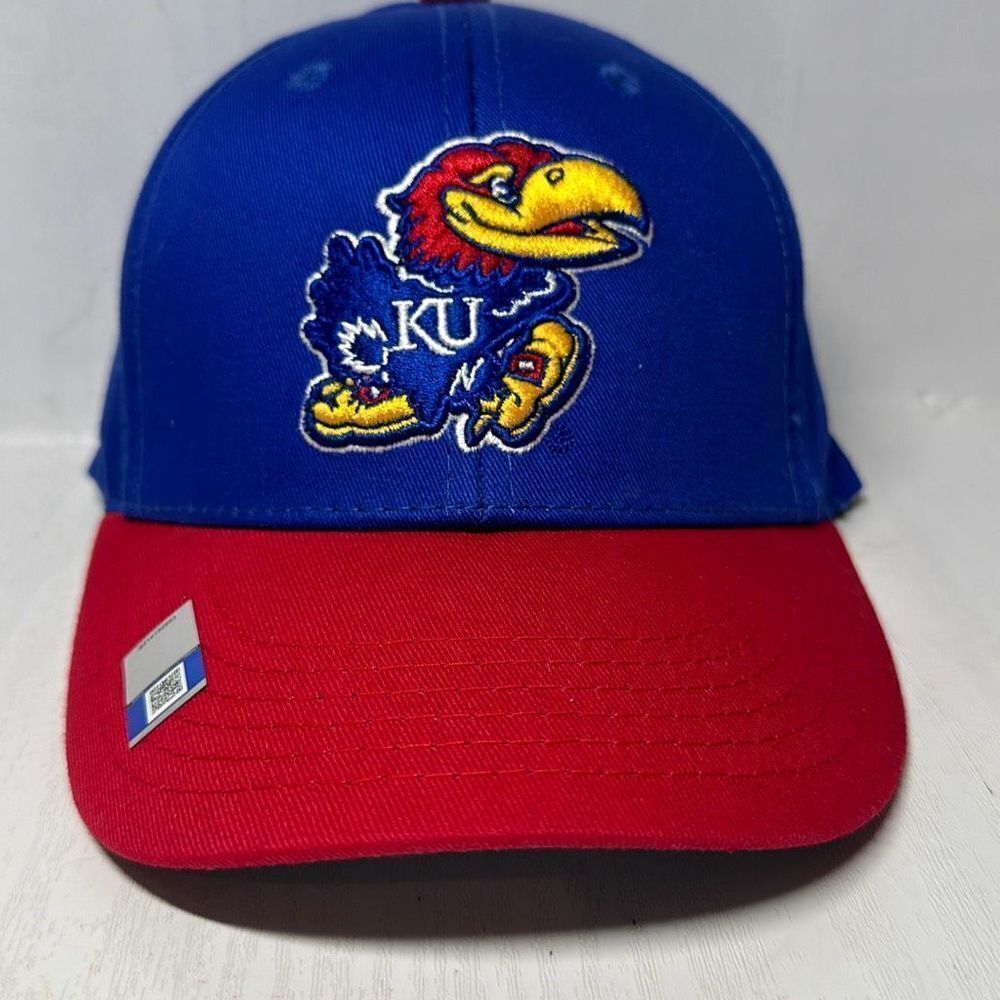 Going Yard Youth Size KU Kansas Jayhawks Rock Chalk Jayhawk Cap Baseball Hat Red